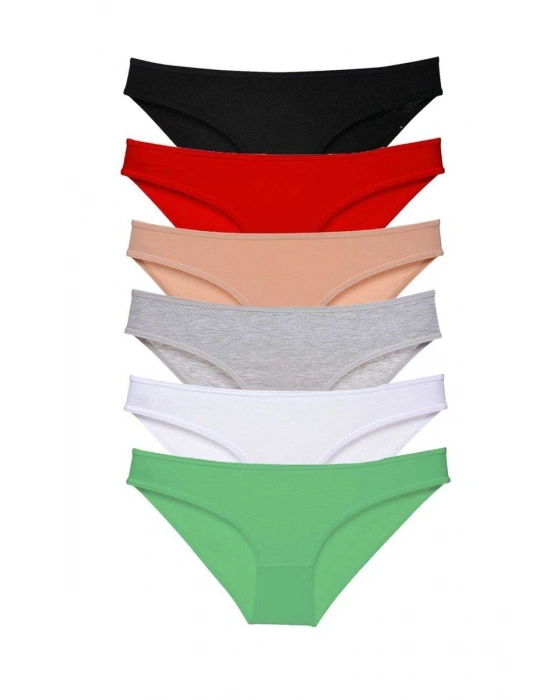 6 adet Süper Eko Set Likralı Kadın Slip Külot Renk 2