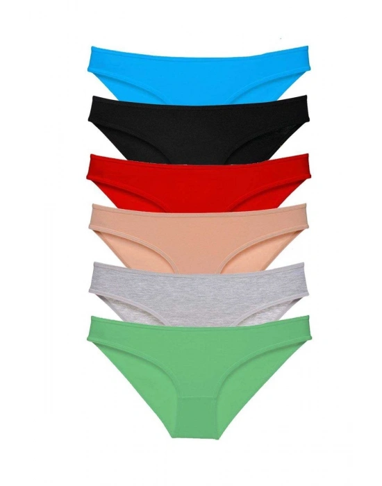 6 adet Süper Eko Set Likralı Kadın Slip Külot Renk 2