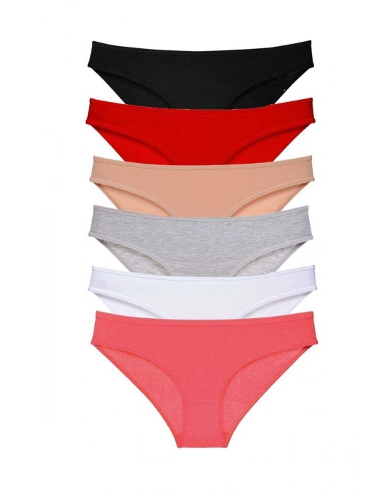 6 adet Süper Eko Set Likralı Kadın Slip Külot Renk 3
