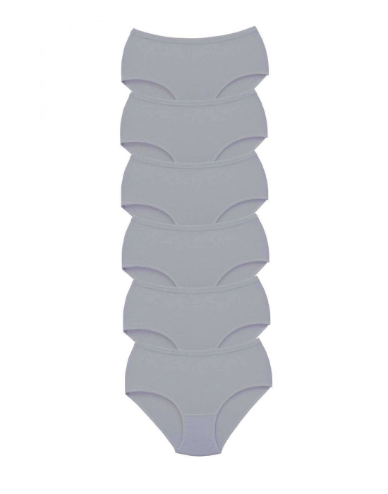 6 Adet Tutku Kadın Yüksek Bel Bato Kalın Lastik Külot Gri