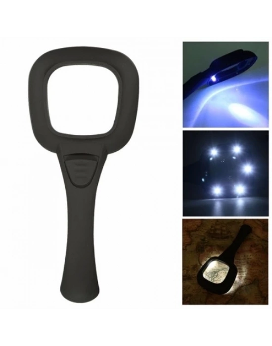 6 Ledli Ve Mor Işıklı Büyüteç 60mm