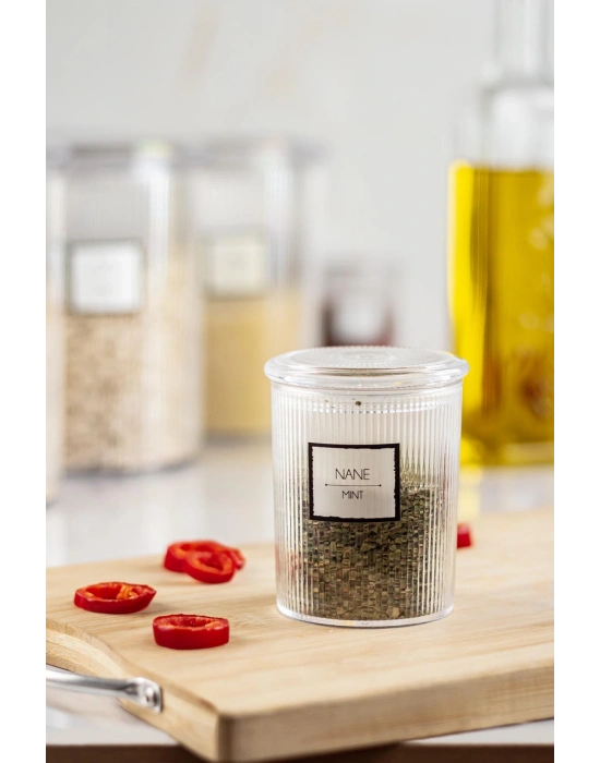 6lı Barok Yuvarlak Baharat Kavanoz Seti & Saklama Kabı & Erzak Kabı (6*250 ML)