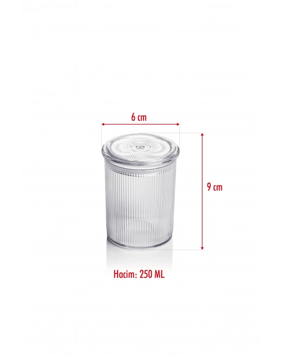 6lı Barok Yuvarlak Baharat Kavanoz Seti & Saklama Kabı & Erzak Kabı (6*250 ML)