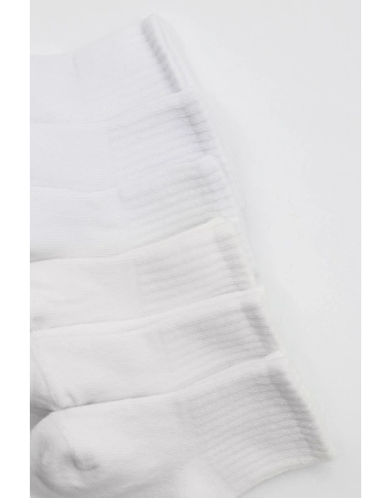 6Lı Basic Penye Soket Çorap 10101 Beyaz