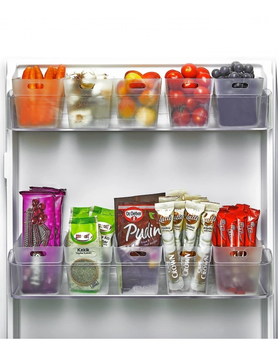 6 Lı Buzdolabı İçi Mini Düzenleyici Kutu Organizer - Buzdolabı Kapak Düzenleyici