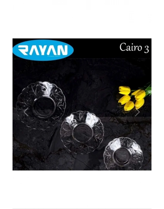 6lı Cam Tabak Güneş Yıldız Gül 3 Model Royaleks-G-405
