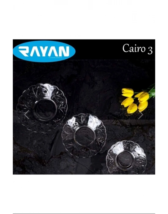 6lı Cam Tabak Güneş Yıldız Gül 3 Model Royaleks-G-405