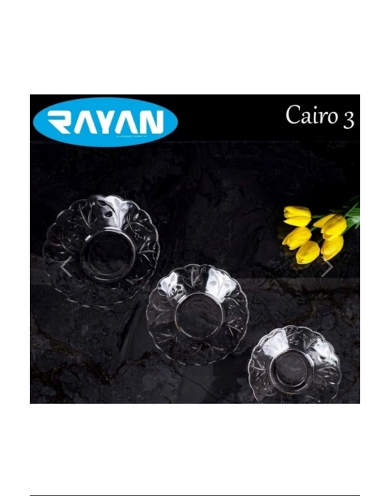 6lı Cam Tabak Güneş Yıldız Gül 3 Model Royaleks-G-405