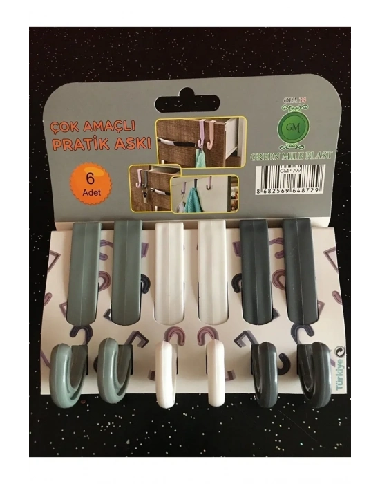 6lı Çok Amaçlı Pratik Askı Sert Plastik Royaleks-GMP-799-OP-8