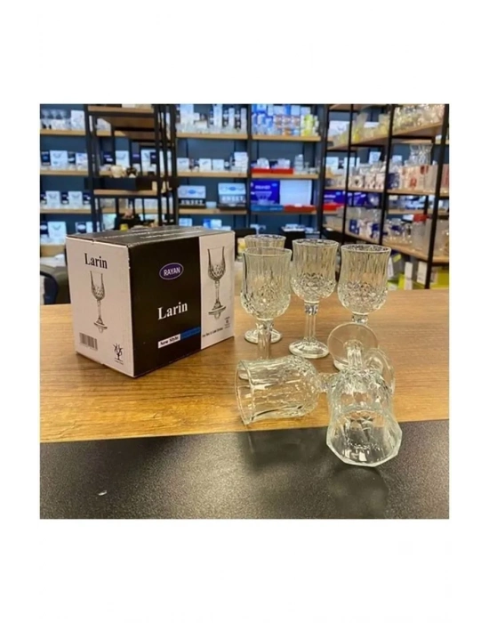 6lı Larin Kahve Yanı Su Bardağı Şeffaf Renk Royaleks-70682