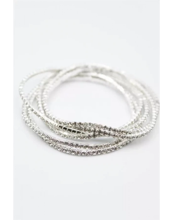 6lı Lastikli Bileklik - Gümüş