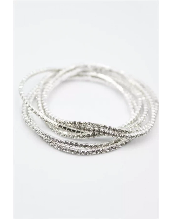 6lı Lastikli Bileklik - Gümüş