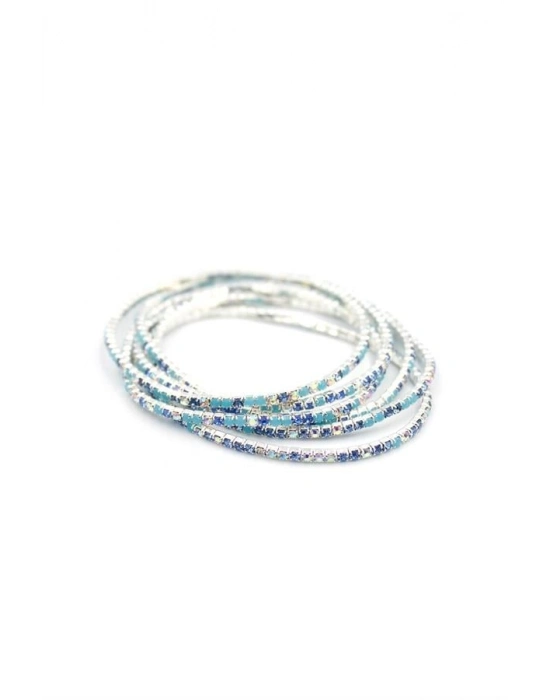 6lı Lastikli Bileklik - Mavi