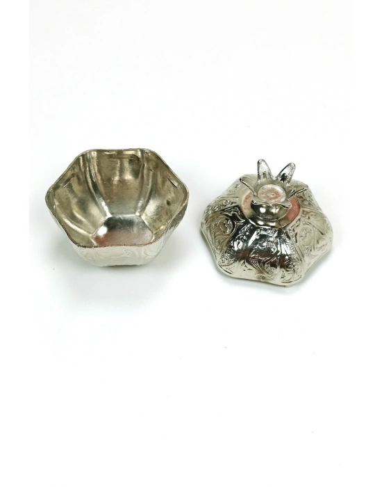 6 Lı Mini Eskitme Osmanlı Temalı Açık Renk Nar Lokumluk Sunum