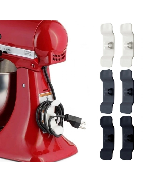 ®  6lı Pratik Kablo Toparlayıcı Yapışkanlı Klips Mutfak Air Fryer Kettle Kahve Tost Makinası