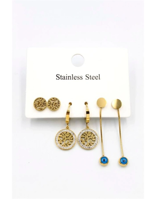 6lı Set Küpe - Altın