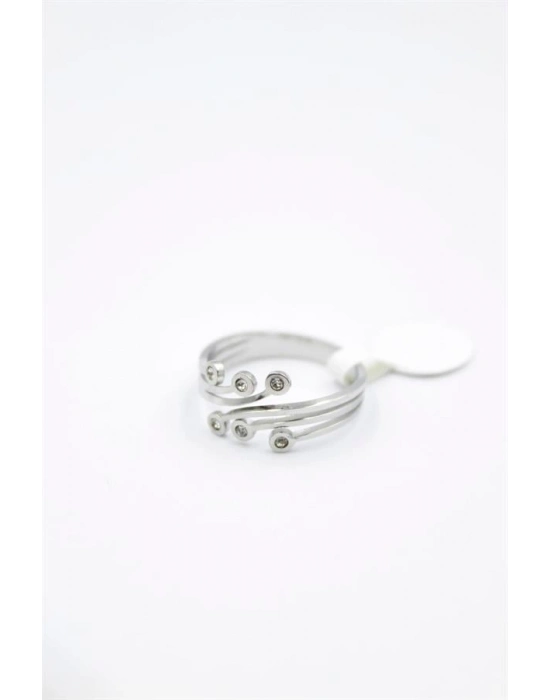 6lı Taşlı Salyangoz Yüzük - Gümüş