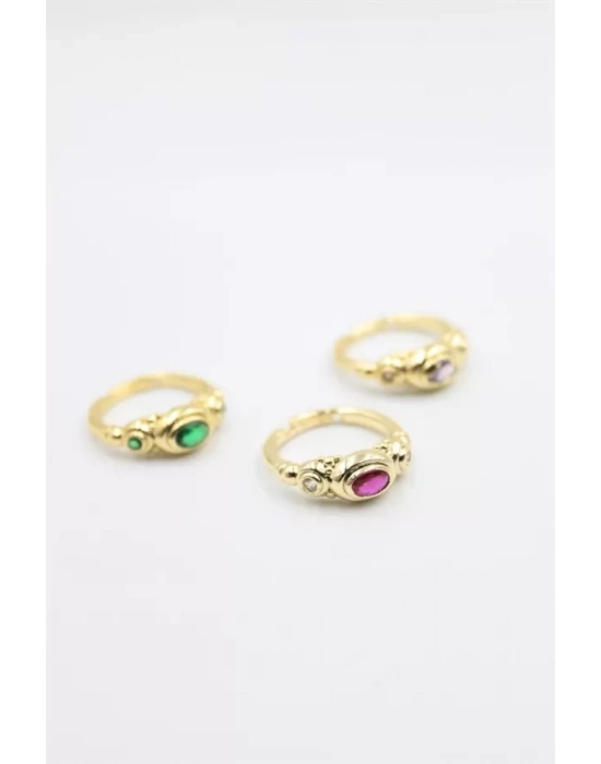 6lı Taşlı Yüzük Seti - Altın