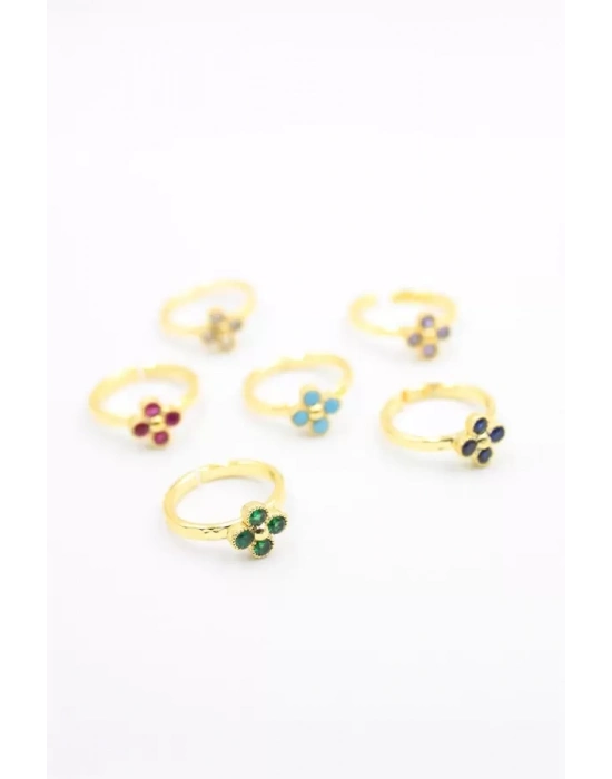 6lı Taşlı Yüzük Seti - Altın