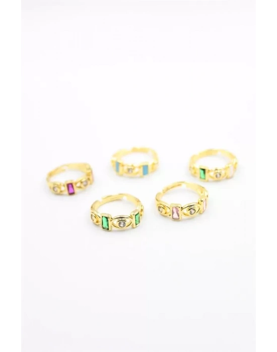 6lı Taşlı Yüzük Seti - Altın