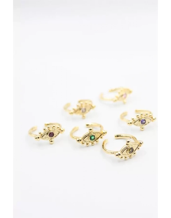 6lı Taşlı Yüzük Seti - Altın