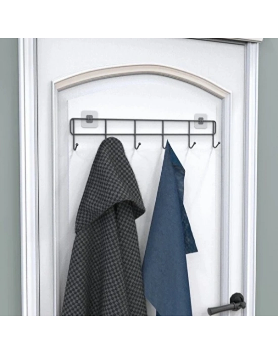 6lı Yapışkanlı Kapı Arkası Askı