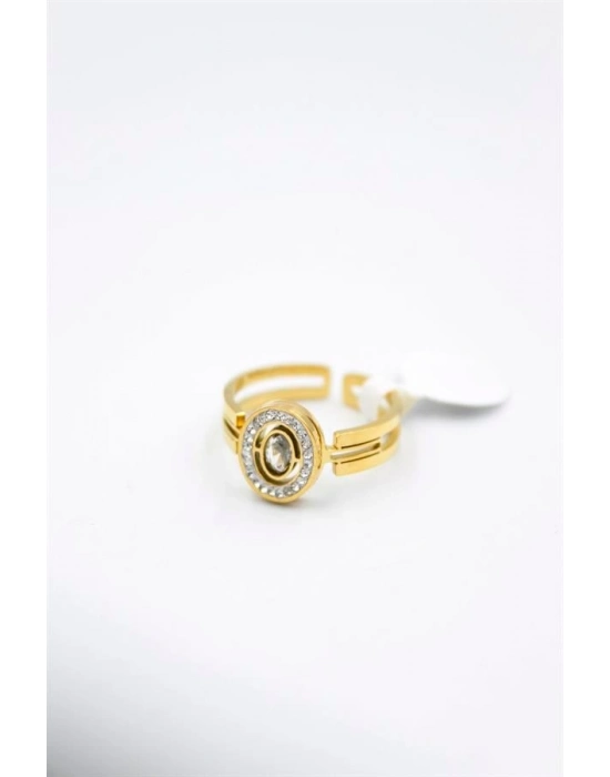 6lı Yuvarlak Taşlı Yüzük - Altın