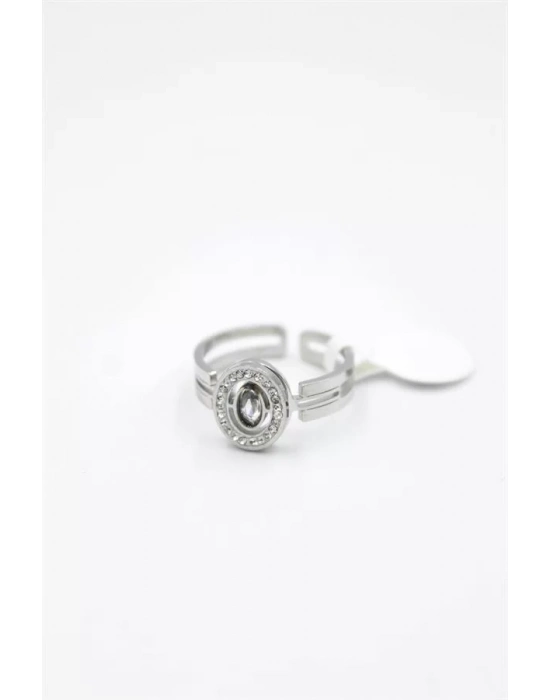 6lı Yuvarlak Taşlı Yüzük - Gümüş