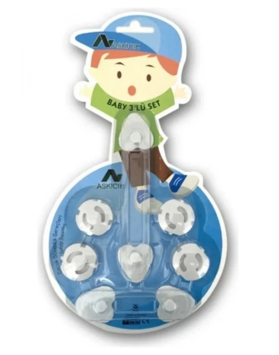 ®  6 Parça Çocuk Güvenlik 3lü Seti-2 Boy Çekmece,Dolap Kilidi ve 4 Adet Priz İçi Güvenlik Düğmesi