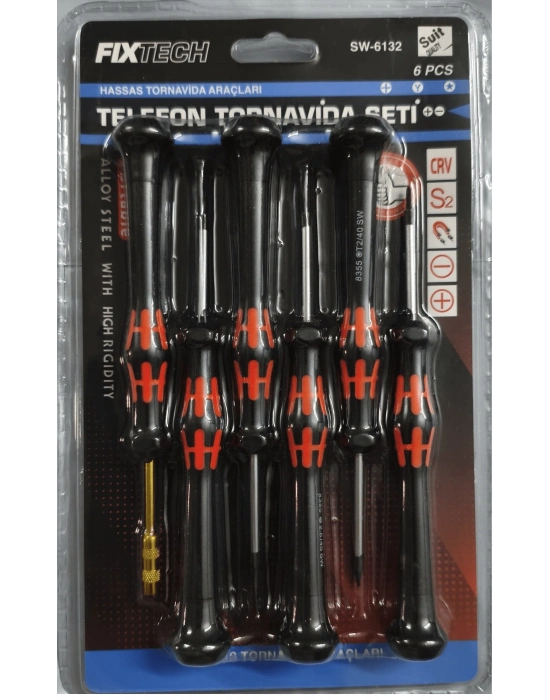6 Parça Saatçi Ve Telefoncu Onarım Tornavida Seti Hassas Tornavida Seti
