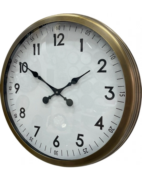 ® 60 cm Eskitme Metal Dekoratif Duvar Saati