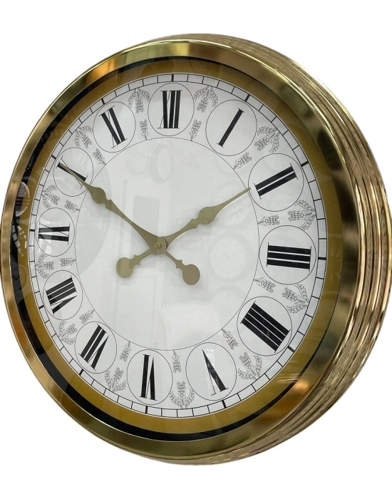 ® 60 cm Gold Metal Roma Rakamlı Duvar Saati