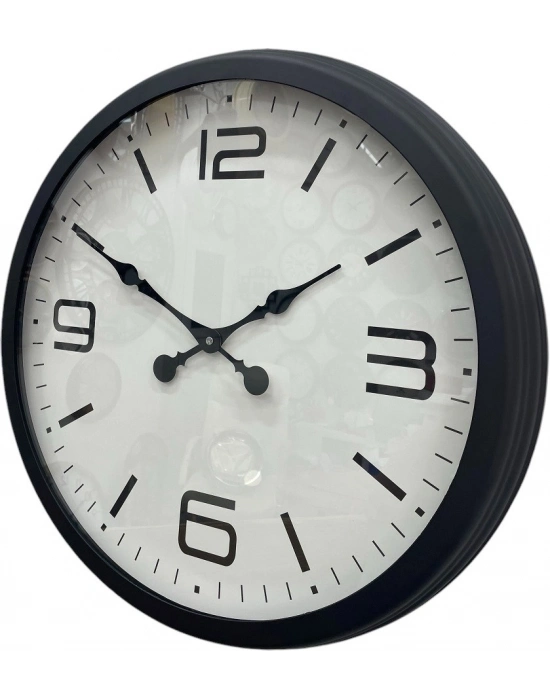 ® 60 cm Siyah Metal Dizayn Duvar Saati