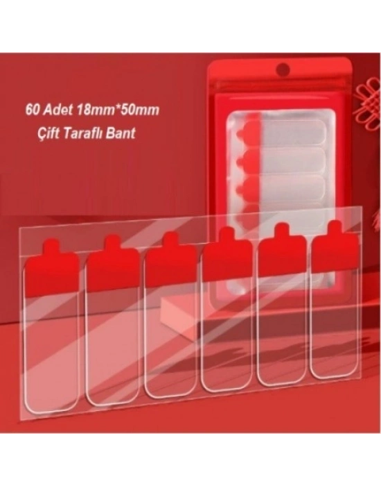 60 Parça Kolay Açılır Güçlü Çift Taraflı Bant 18mmx50mm