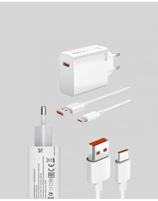 67 Watt Ultra Hızlı Şarj Adaptörü  Redmi 9 10 12C Uyumlu