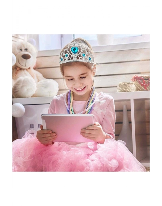 Karlar Ülkesi Mavi Kalpli Taşlı Elsa Tacı