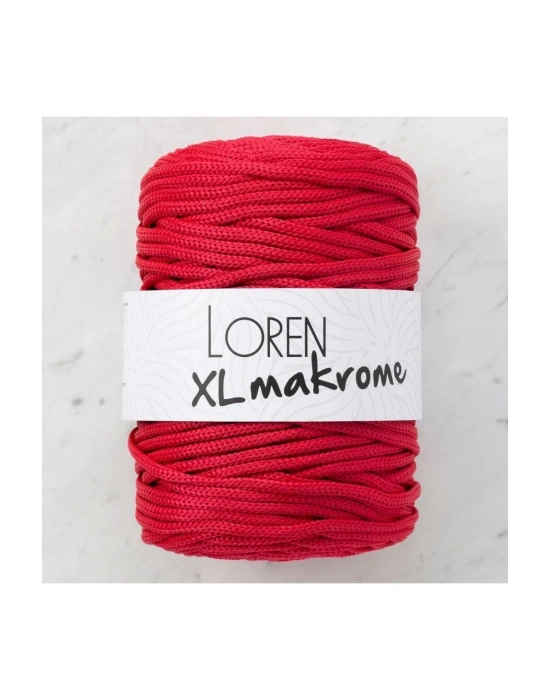 Loren XL Makrome Kırmızı El Örgü İpi - R048 - 33714