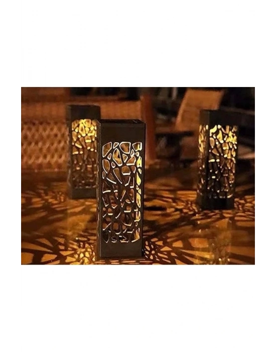 Dekoratif Solar Güneş Enerjili Bahçe Aydınlatması Yürüyüş Yolu Seti 3lü ( 8 Adet )