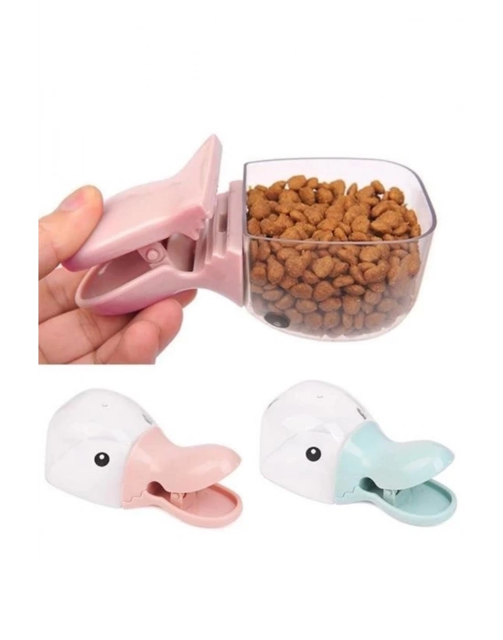 Bfs Ördek Tasarımlı Mandallı Tazelik Koruyan Ölçekli Kuru Mama Kaşığı Mama Ölçeği