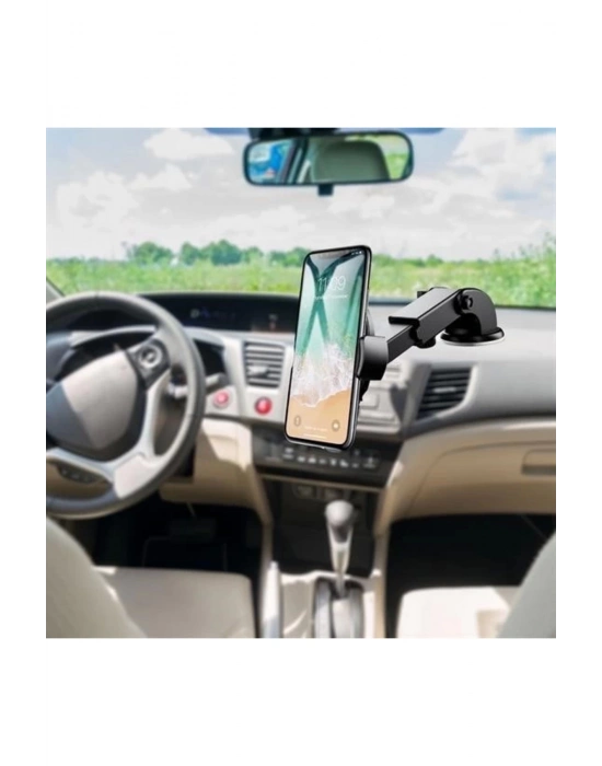 Bfs 360 Derece Dönen Torpido Üstü Uzunluk Ayarlamalı Vantuzlu Teleskopik Araç Telefon Tutucu