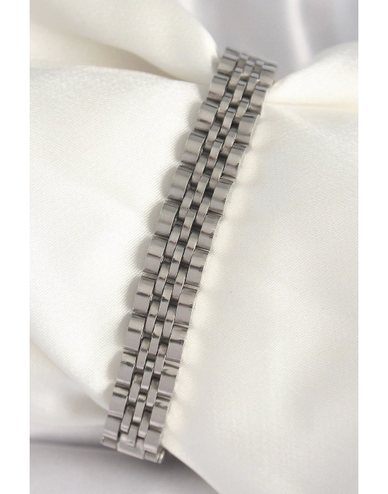 Bfs 316L Çelik Gümüş Renk Zincir Model Erkek Bileklik