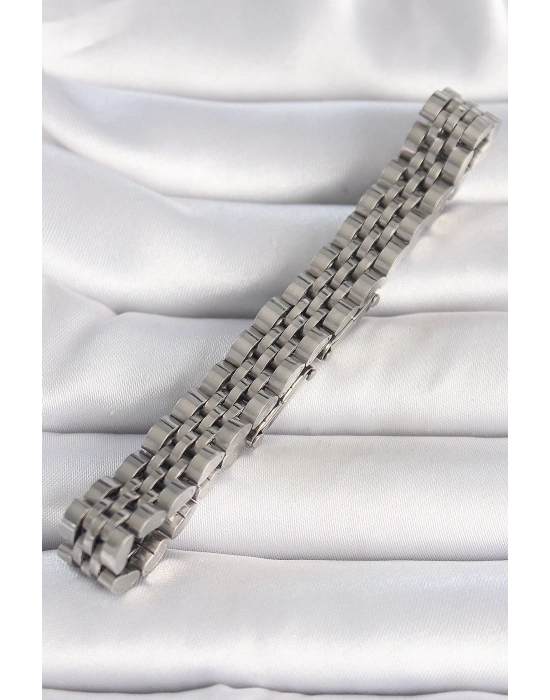 Bfs 316L Çelik Gümüş Renk Zincir Model Erkek Bileklik