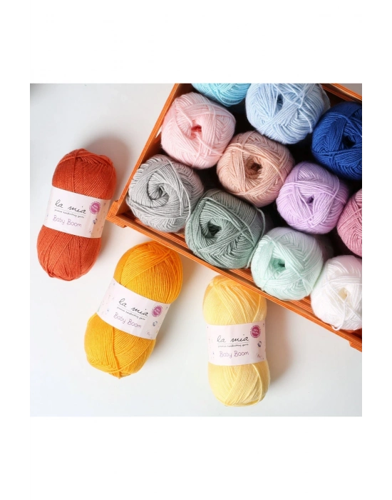 La Mia Baby Boom Neon Turuncu El Örgü İpi - 1212 - 34109