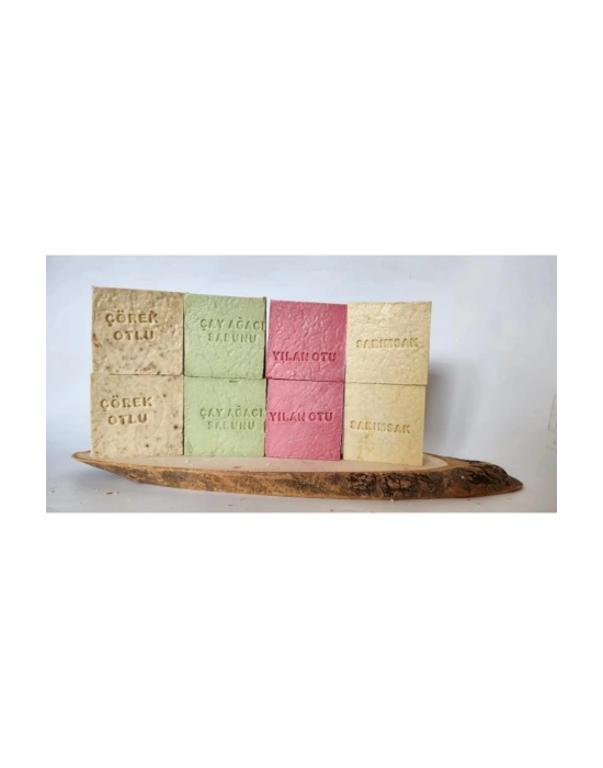 Bfs Doğal Üretim Sabunu Karışık (Çörekotu-Çay Ağacı-Yılan Otu-Sarımsak) 8Li Set