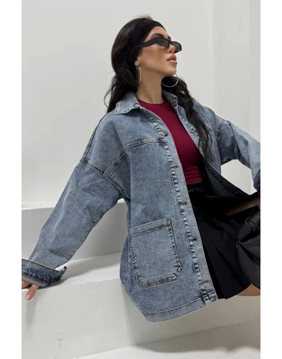 Kadın Kot Ceket Mavi