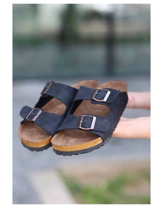 Rıno Siyah Nubuk Terlik