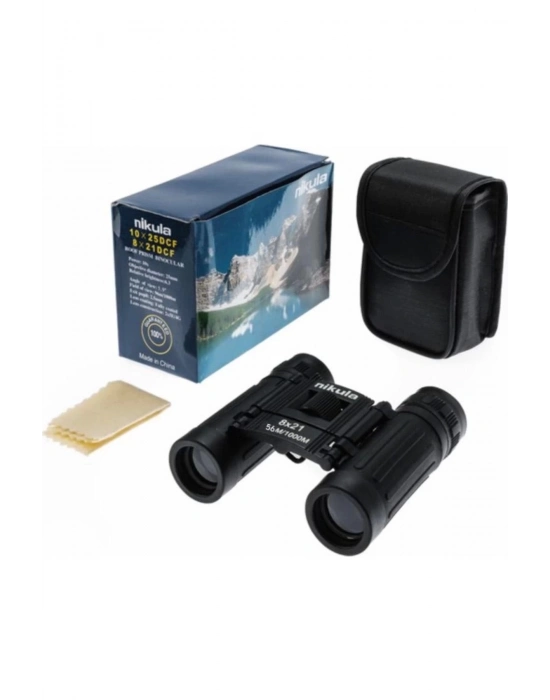 8X21 Dürbün Siyah Av Dürbünü 56M/1000M Kauçuk Kaplama