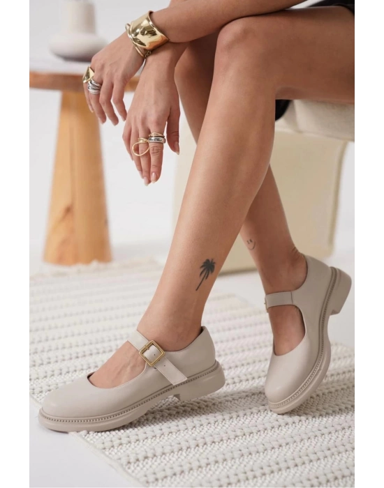 Bej Cilt Oxford Ayakkabı