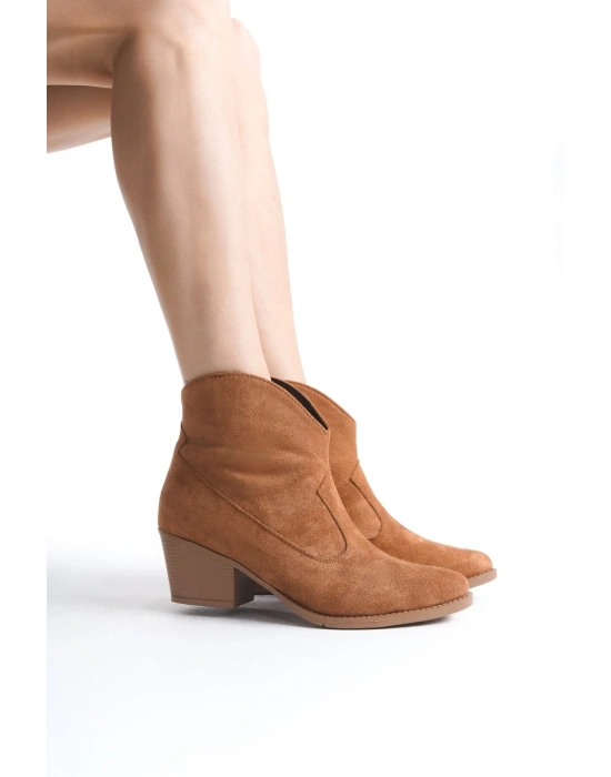 Jilla Taba Süet Tak Çıkar Topuklu Bot Ve Çizme