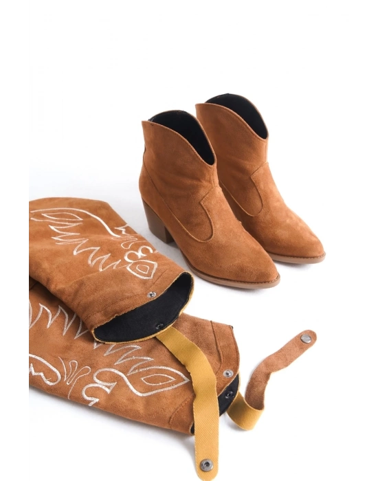 Jilla Taba Süet Tak Çıkar Topuklu Bot Ve Çizme